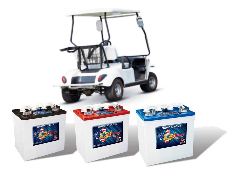 Electric golf carts_white and battery